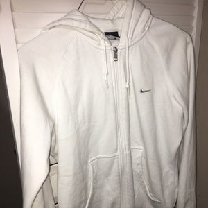 White nike zip up hoodie / jacket